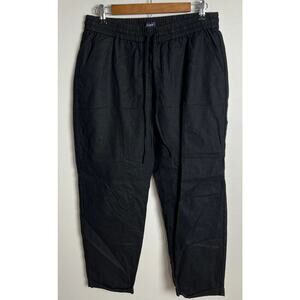 J.Crew Linen-Cotton Blend Drawstring Pant Black Size 8 AW839 Women’s